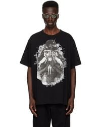 Yohji Yamamoto - T-shirt noir à image imprimée - Lyst