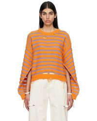 MM6 by Maison Martin Margiela - Orange Striped Sweater - Lyst