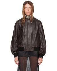 Nour Hammour - Rios Leather Bomber Jacket - Lyst