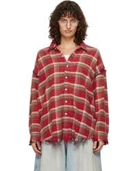 R13 - Ssense Exclusive Shredded Seam Drop Neck Shirt - Lyst