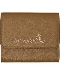 Marni - Khaki Mending' Leather Flap Card Holder - Lyst