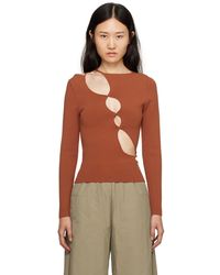 Paris Georgia Basics - Tan Squiggle Long Sleeve T-Shirt - Lyst