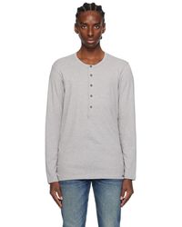Tom Ford - Gray Patch Long Sleeve Henley - Lyst