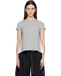 Sacai - Cotton Poplin X Cotton Jersey T-Shirt - Lyst
