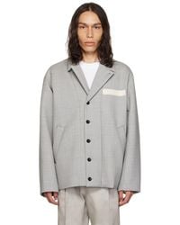 Sacai - Gray Suiting Bonding Jacket - Lyst