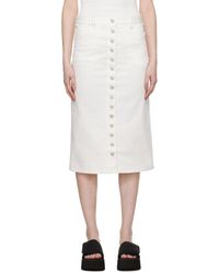 Courreges - White Multiflex Denim Midi Skirt - Lyst