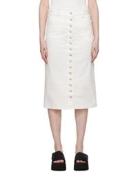 Courreges - White Multiflex Denim Midi Skirt - Lyst