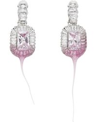 OTTOLINGER - Boucles d'oreilles à clip roses à pierres du rhin et à pendentif enduit exclusives à ssense - Lyst