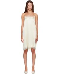 R2W - Robe Midi Milena Jaune En Soie À Garnitures En Dentelle - Lyst