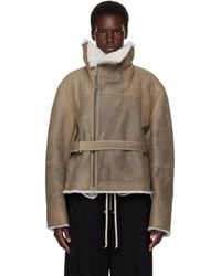 Rick Owens - Tower Shearling Cropped Flight Jacket - Lyst