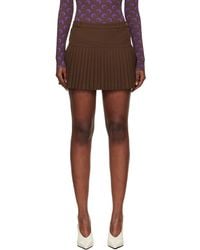 Marine Serre - Virgin Wool Stretch Twill Miniskirt - Lyst