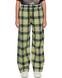 Acne Studios - Green Check Trousers - Lyst