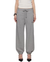 McQueen - Pantalon De Détente Gris À Logo - Lyst