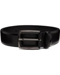 BOSS - Italian-Leather Polished Buckle Belt - Lyst