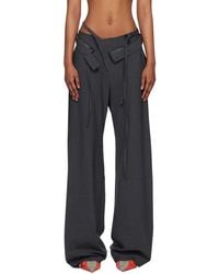 OTTOLINGER - Gray Double Fold Trousers - Lyst