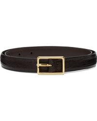 Anderson's - Skinny Lizard Rectangular Buckle Belt - Lyst