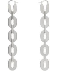 Jil Sander - Boucles d'oreilles argentées à chaine - Lyst