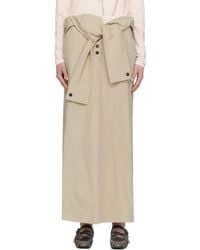 OPEN YY - Wrap Trench Midi Skirt - Lyst