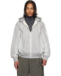 Sacai - Sponge Sweat & Nylon Twill Hoodie - Lyst