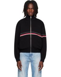 Versace - Embroidered-Logo Cotton Knit Zip Cardigan - Lyst
