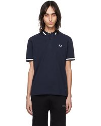 Fred Perry - Navy Embroidered Polo - Lyst