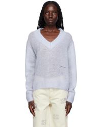 Ganni - ブルー ロゴ刺繍 セーター - Lyst