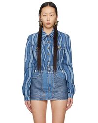 Area - Indigo Sunray Denim Jacket - Lyst