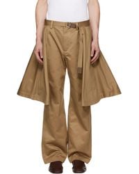 Sacai - Cotton Chino Trousers - Lyst