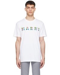 Marni - T-shirt blanc à logo imprimé - Lyst