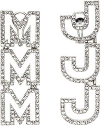 Marc Jacobs - Silver Mj Logo Crystal Earrings - Lyst
