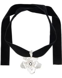 Elhanati - Collier noir à pendentif de fleur édition conie vallese - jardín - Lyst