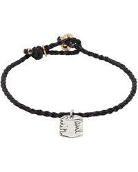 Paul Smith - Bracelet noir en cordelette à breloque à logo - Lyst