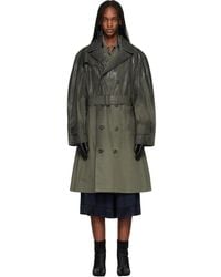 Maison Margiela - Khaki Double-Breasted Trench Coat - Lyst