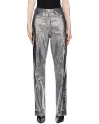 REMAIN Birger Christensen - Black & Silver Striped Leather Pants - Lyst