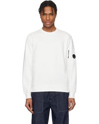 C.P. Company - Off- Diagonal Raised Fleece Crewneck Lens Sweatshirt - Lyst