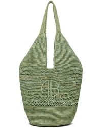 Anine Bing - Leah Logo Raffia Bag - Lyst