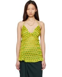 Dries Van Noten - Optical Polka Dot Silk Halter Top - Lyst