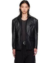 Lu'u Dan - Cinched Leather Blazer - Lyst