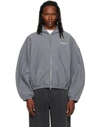Alexander Wang - Logo Print Oversized Zip Up Hoodie - Lyst