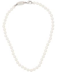 Vivienne Westwood Collier man stuart à perles - Blanc