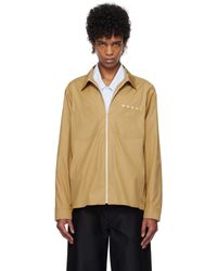 Marni - Hidden Logo Organic Poplin Zip Shirt - Lyst