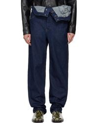 JUNTAE KIM - Asymmetric Flower Jeans - Lyst