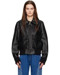 Marine Serre - Black Embossed Leather Jacket - Lyst