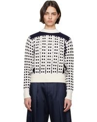 JW Anderson - Off- & Jacquard Panel Slit Sweater - Lyst