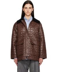 Ganni - Shiny Quilt Midi Jacket - Lyst