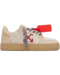 Off-White c/o Virgil Abloh - Baskets Basses Vulcanisées Beiges En Suède - Lyst