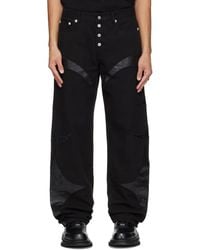 THUG CLUB - Tc Faux-Leather Washing Denim Jeans - Lyst