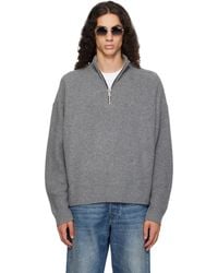 YACAIA - Y-0019 Half-Zip Merino & Cashmere Sweater - Lyst