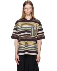 Dries Van Noten - Burgundy & Striped T-Shirt - Lyst