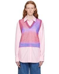 WOOYOUNGMI - Pink Gradient Stripe Vest - Lyst